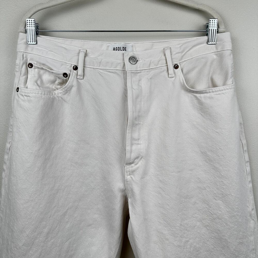 Agolde 90's Pinch Waist Ankle Jeans In Marshmallow Button Fly Organic Cotton 32 - Picture 5 of 14